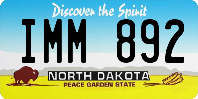 ND license plate IMM892