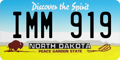 ND license plate IMM919