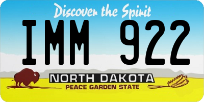 ND license plate IMM922