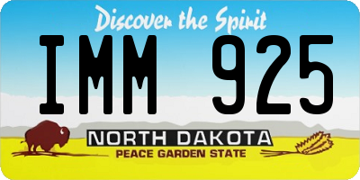 ND license plate IMM925