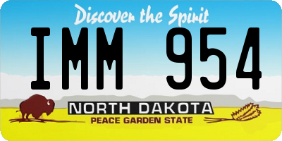ND license plate IMM954