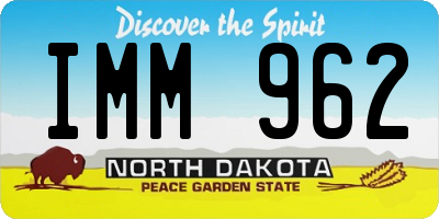 ND license plate IMM962