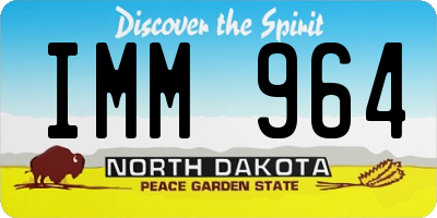 ND license plate IMM964