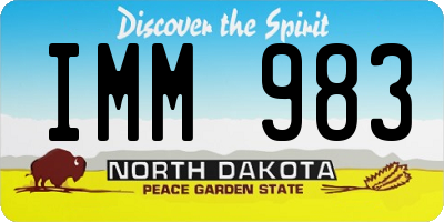 ND license plate IMM983