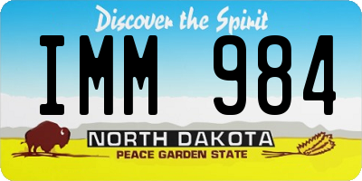 ND license plate IMM984