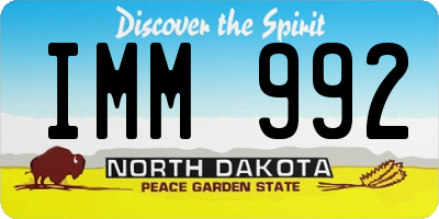 ND license plate IMM992