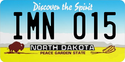 ND license plate IMN015
