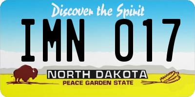 ND license plate IMN017