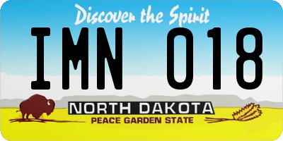 ND license plate IMN018