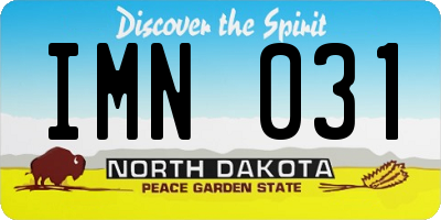 ND license plate IMN031