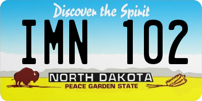 ND license plate IMN102