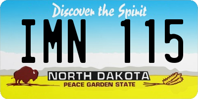 ND license plate IMN115