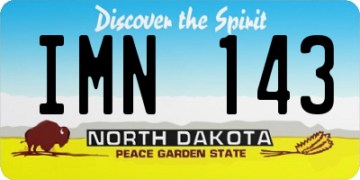 ND license plate IMN143
