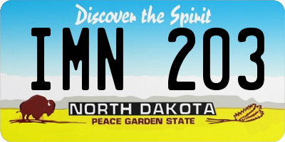 ND license plate IMN203