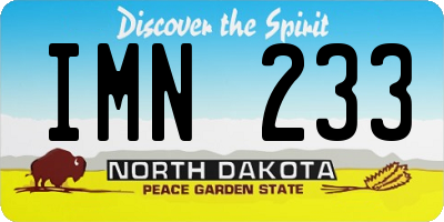 ND license plate IMN233