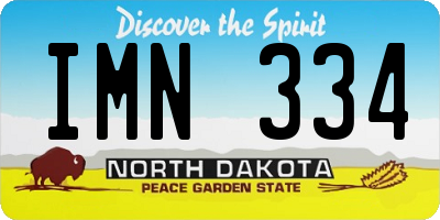 ND license plate IMN334