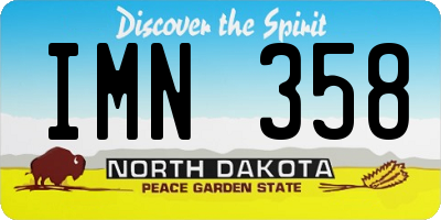 ND license plate IMN358