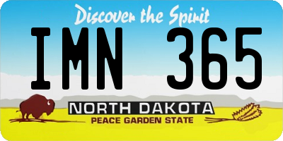 ND license plate IMN365