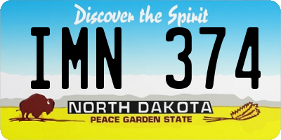 ND license plate IMN374