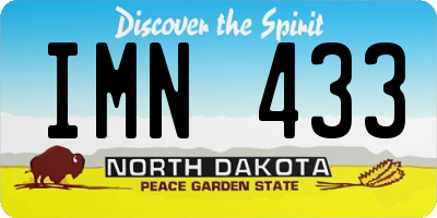 ND license plate IMN433
