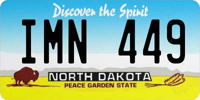 ND license plate IMN449