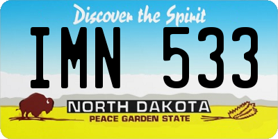 ND license plate IMN533
