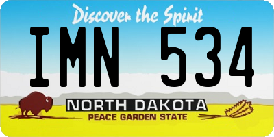 ND license plate IMN534