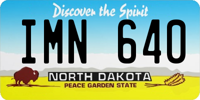 ND license plate IMN640