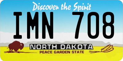 ND license plate IMN708
