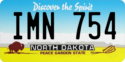 ND license plate IMN754