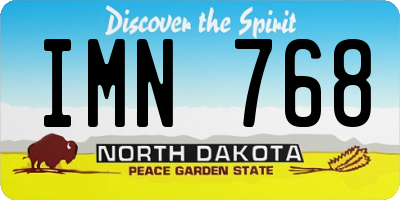 ND license plate IMN768