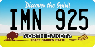 ND license plate IMN925