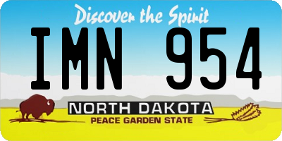 ND license plate IMN954