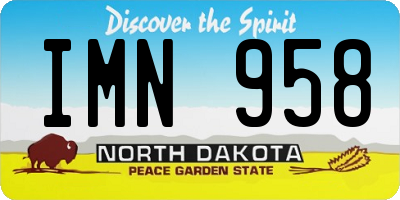ND license plate IMN958