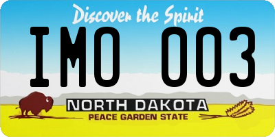 ND license plate IMO003