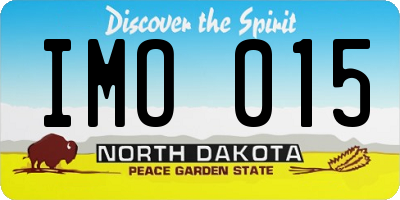 ND license plate IMO015