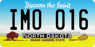 ND license plate IMO016
