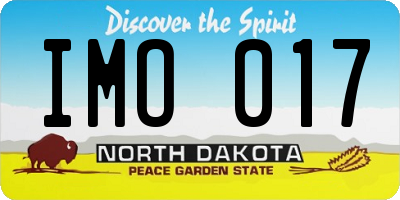 ND license plate IMO017