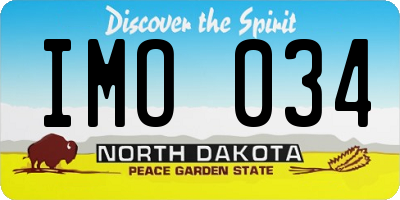ND license plate IMO034