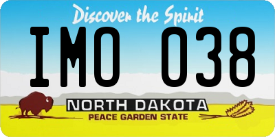 ND license plate IMO038