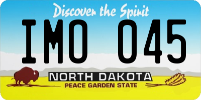 ND license plate IMO045