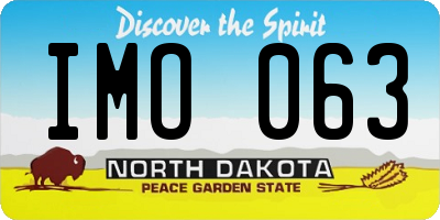 ND license plate IMO063
