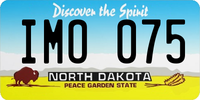 ND license plate IMO075