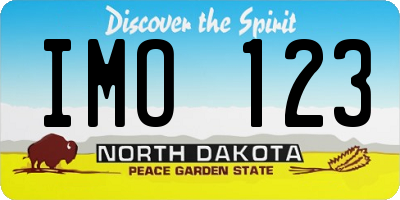 ND license plate IMO123