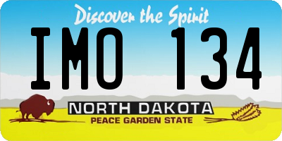 ND license plate IMO134