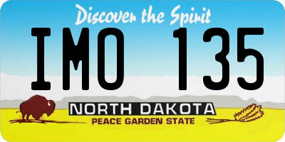 ND license plate IMO135