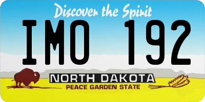 ND license plate IMO192