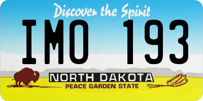 ND license plate IMO193