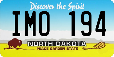 ND license plate IMO194