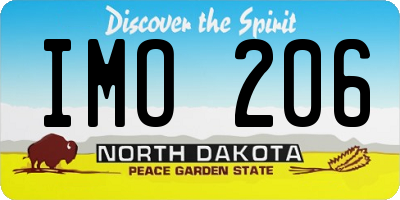 ND license plate IMO206